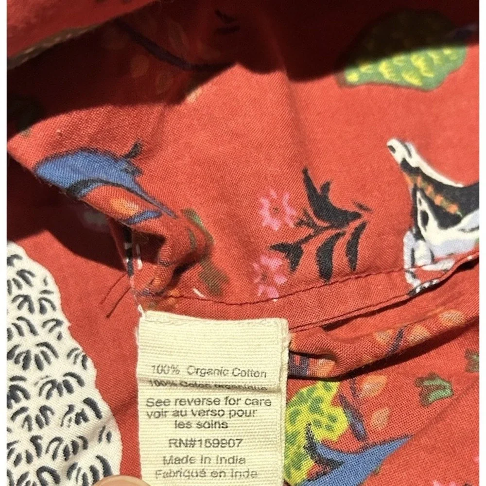 Anthropologie Print Fresh Pajama Top Long Sleeve XS Zebra Antelope‎